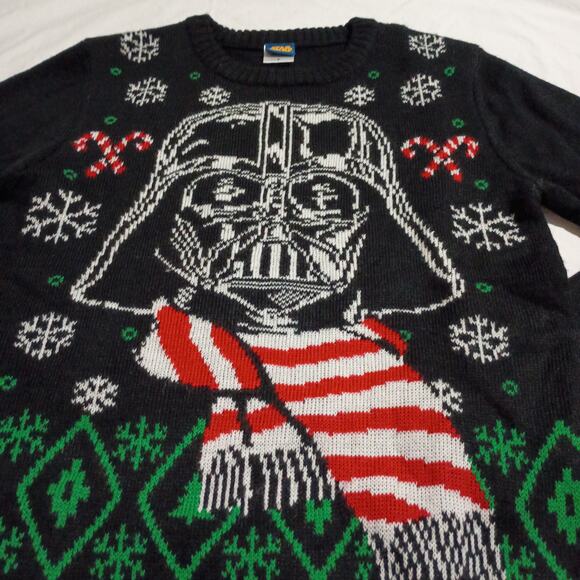 Ugly Christmas Sweater Men's Small DARTH VADER Star Wars Black (Women's Med) - Picture 2 of 10
